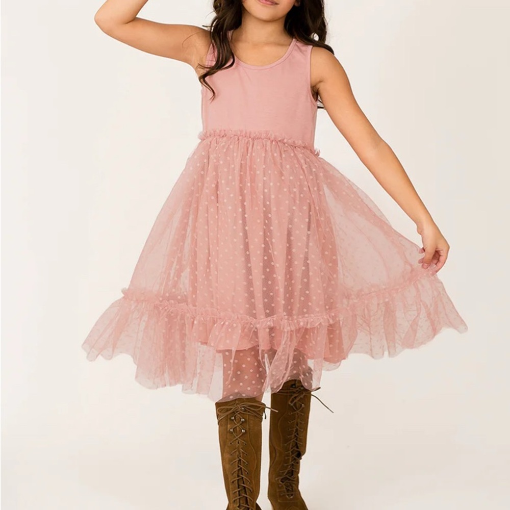 Charming Pink Polka Dot Kids Dress